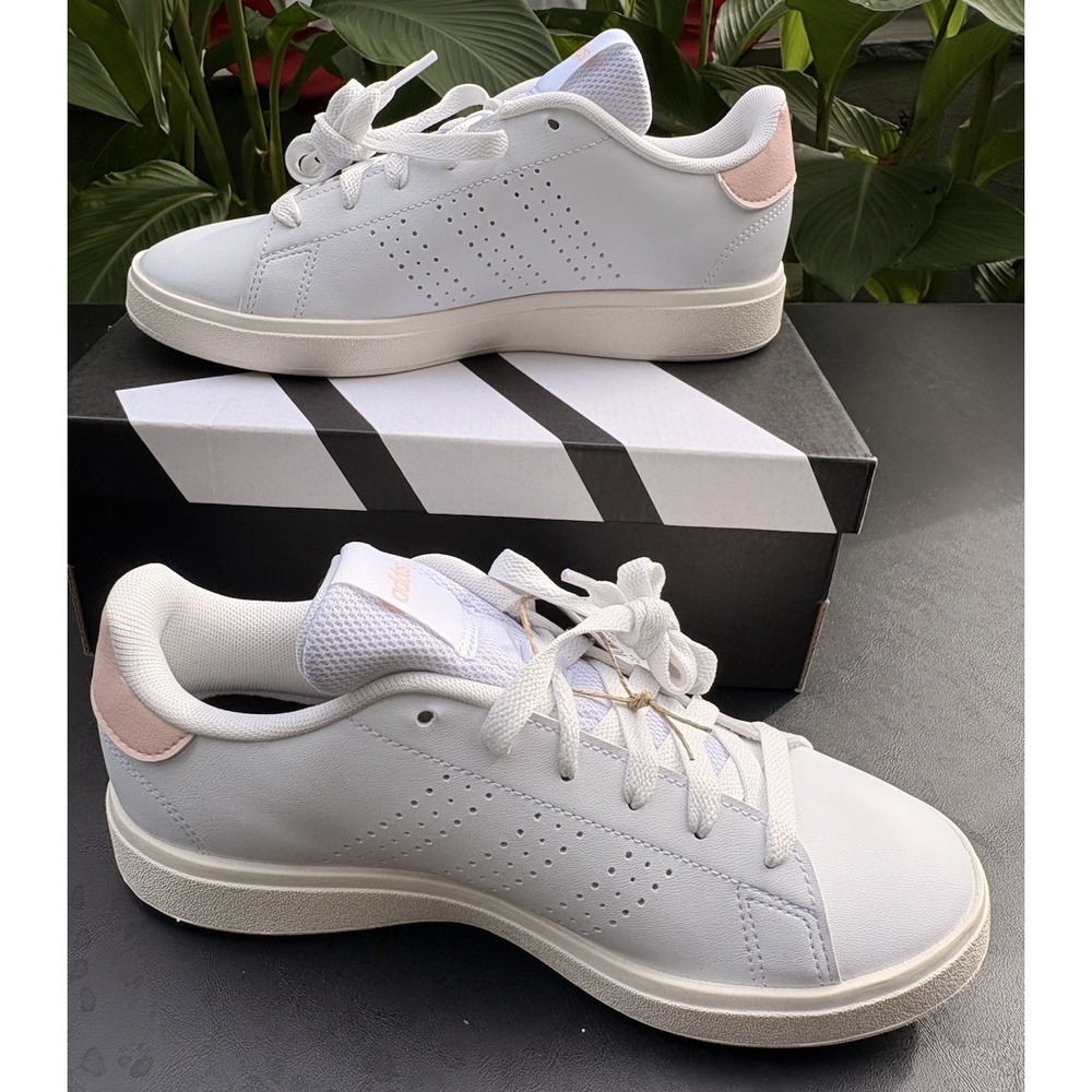 adidas Womens  Advantage Base 2.0 White Leather Sneakers IH1692 NWB